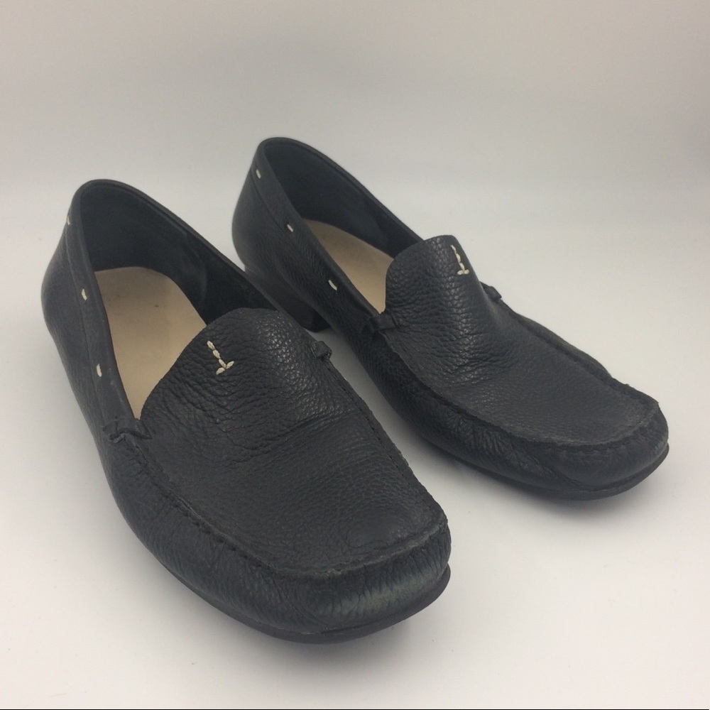 Talbots Black Pebbled Leather Classic Loafer 9.5